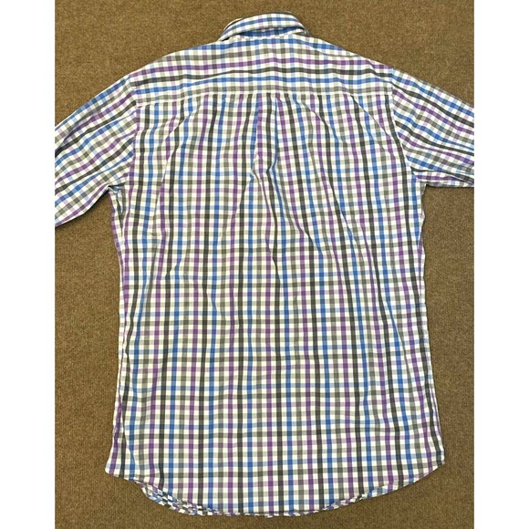 Peter Millar Gingham Button Down Shirt Mens L Plaid Long Sleeve Cotton Knit - Picture 2 of 6